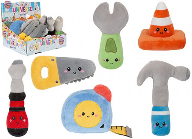 (Mis 1) SOFTLINGS BUILDIES (Attrezzi) Peluche 16cm 6ass In espo da 12pz…x6…x72